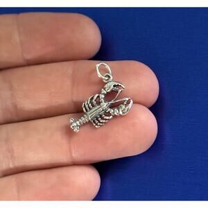 Sterling Silver Oxidized Lobster Charm